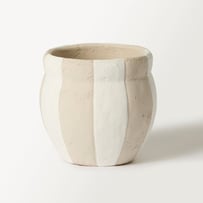 Capri Small White & Taupe Pot