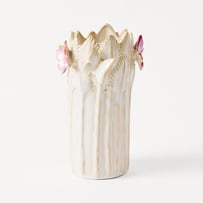 Butterfly White & Pink Vase