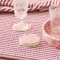 Sicily Raspberry Tile Capiz Coasters Set of 4	