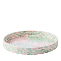 Sicily Multi Chrysanthemum Round Capiz Tray