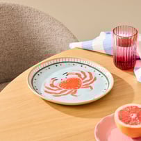 La Mer Coastal Crab Melamine Dinner Plate