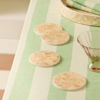 Sicily Capiz Ivory Tile Coaster Pack of 4