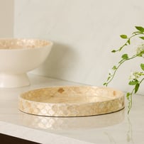 Sicily Capiz Ivory Tile Large Tray