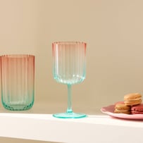 Positano Blue & Pink Wine Drinkware