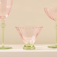 Carlita Drinkware Pink & Green Martini Glass Pack of 2