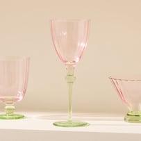 Carlita Drinkware Pink & Green Wine Glass Pack of 2