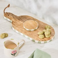 Umbria Green & White Timber Serving Board