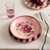 Camille Melamine Rose Floral Dinner Bowl