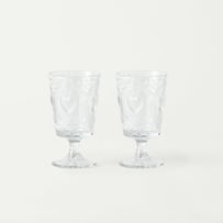 Heart Clear Wine Glass Pack of 2