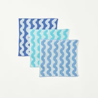 Dallas Blue Waves Bamboo Knitted Washcloths Pack of 3