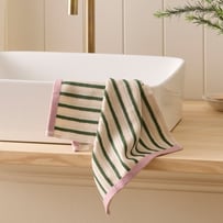 Polly Green & Lilac Stripe Washcloth Pack of 2