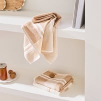 Australian Cotton Nougat Stripe Tea Towel Pack of 3