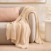 Buxton Cream Knit Throw
