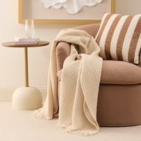 Eira Natural Waffle Throw
