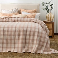 Michigan Pink Flinders Check Blanket