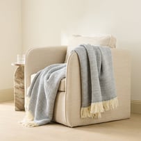 Bowie Blue & Natural Throw
