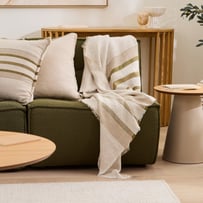 Indra Olive Linen Throw