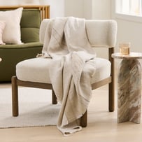 Indra White Linen Throw