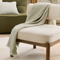 Belgian Vintage Wash Linen Marle Gum Leaf Throw