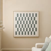 Linea Sage Checkerboard Square Canvas