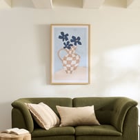 Vasque Check Posy Portrait Wall Art