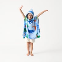 Kids Dino Surf Beach Hooded Towel 