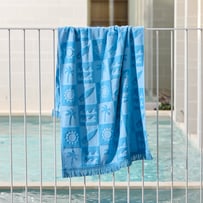 Kids Blue Shell Palm Beach Towel