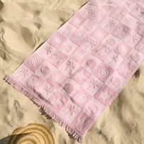 Kids Pink Shell Palm Beach Towel