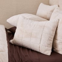 Porter Oat Faux Fur Quilted Coverlet Pillowcases