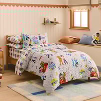 The Wiggles Grey Marle Quilted Quilt Cover Set