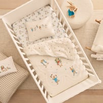 Peter Rabbit Natural Quilted Cot Quilt Cover Set