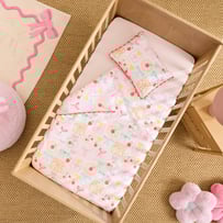 Cherry Amour Light Pink Cot Quilt Cover Set