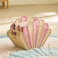 Scallop Shell Pink & Natural Storage Basket