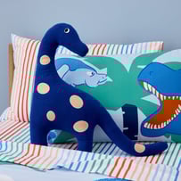 Blue Cord Dino Cushion