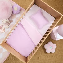 Stonewashed Cotton Chambray Pink & Lilac Cot Quilt Cover Set