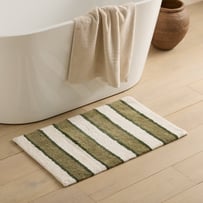 Block Natural & Avocado Stripe Bath Mat