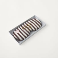 Pure Silk Natural & Chocolate Stripe Eye Mask