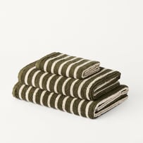 Flinders Beach & Dark Olive Stripe Towel Range