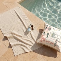 Terry Egret Trinity Textured Beach Towel