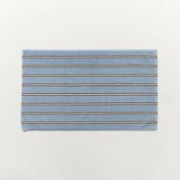 European Lincoln Blue & Espresso Stripe Turkish Cotton Bath Mat