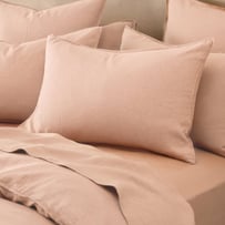 Vintage Washed Linen Nude Pink Pillowcase