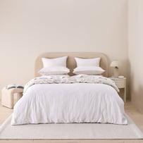 Vintage Washed Linen Linen & White Stripe Quilt Cover Separates