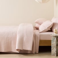 Melange Pink Flannel Quilted Coverlet Separates