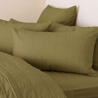 Stonewashed Cotton Olive Quilted Pillowcases