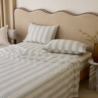 Elliot Seagrass Stripe Flannel Sheet Separates