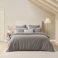 Brushed Cotton Wool Ash Grey Quilt Cover Set + Separates