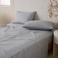 Brushed Cotton Black & White Cashmere Herringbone Sheet Set