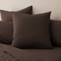 Stonewashed Cotton Chocolate Pillowcases