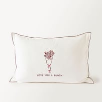 Mothers Day Love You a Bunch White Embroidered Pillowcase