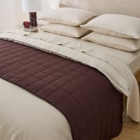 Vintage Washed Linen Chocolate Quilted Bedcover